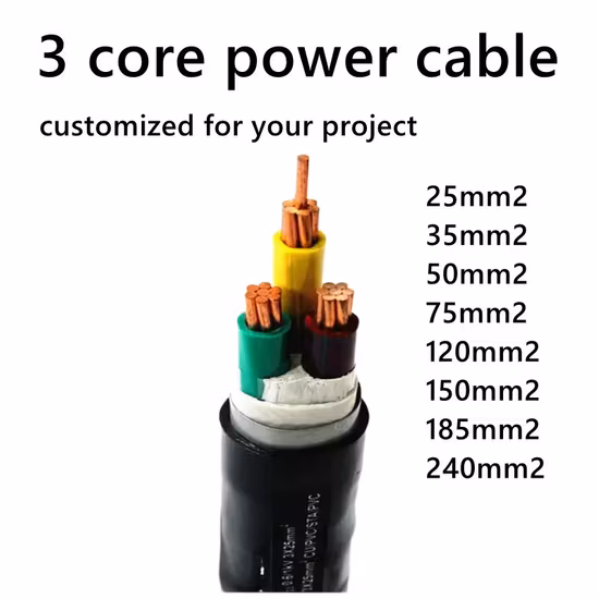 Cable de alimentación forrado de PVC con aislamiento XLPE ignífugo de núcleo múltiple